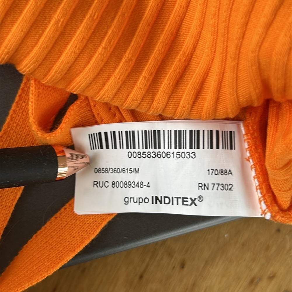 Orange Sleeveless Ribbed Top - Picture 7 of 7